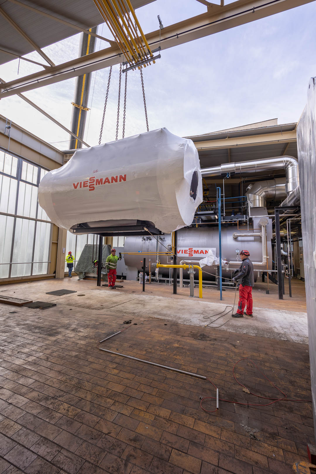 Austausch Dampfwasserkessel durch Heizwasserkessel.