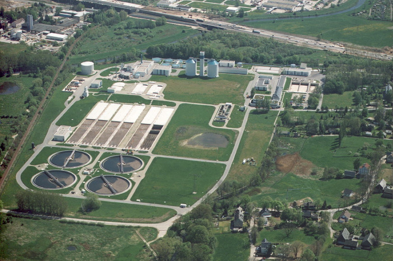 Luftbildaufnahme der Chemnitzer Kläranlage