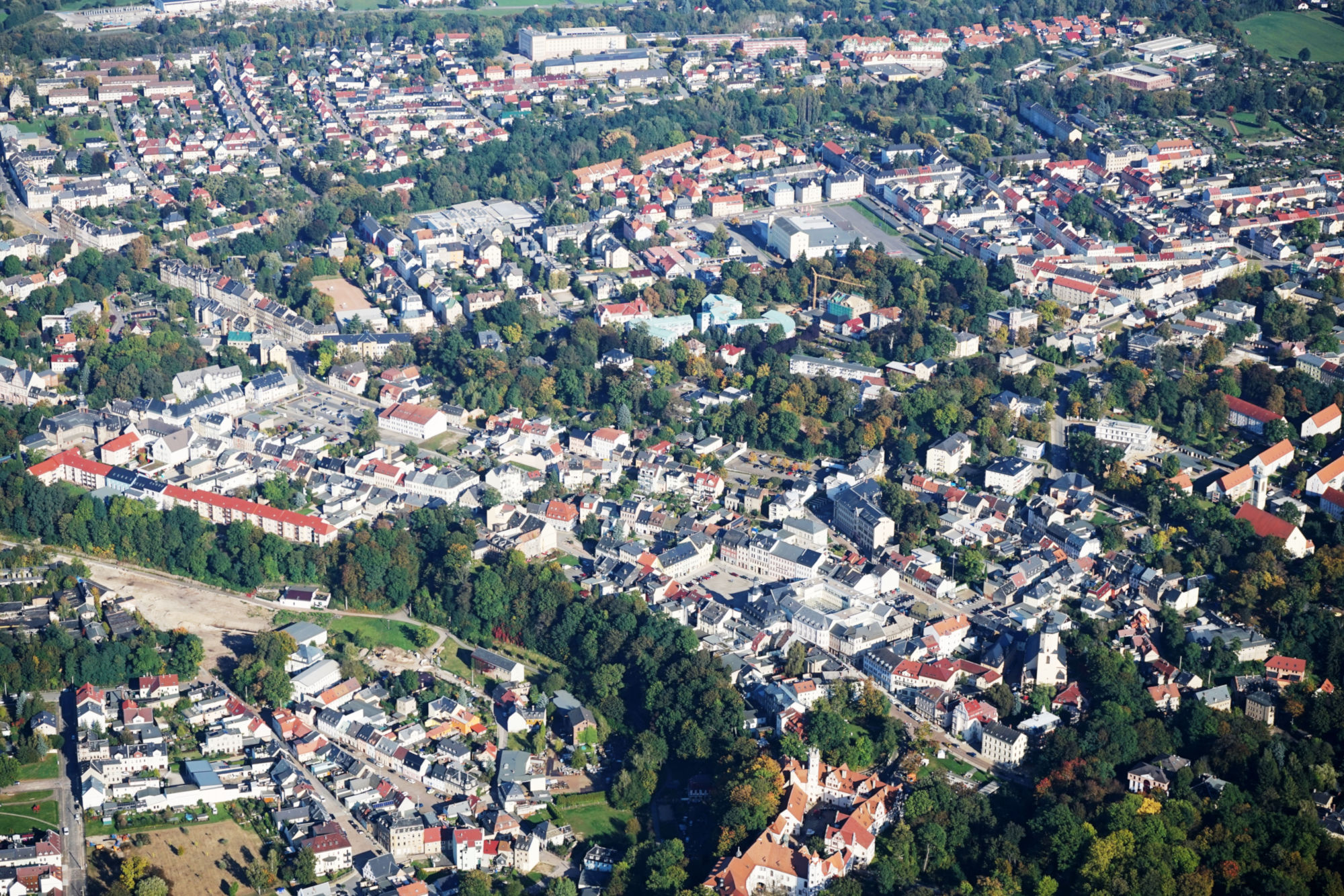 Die Stadt Glauchau von oben