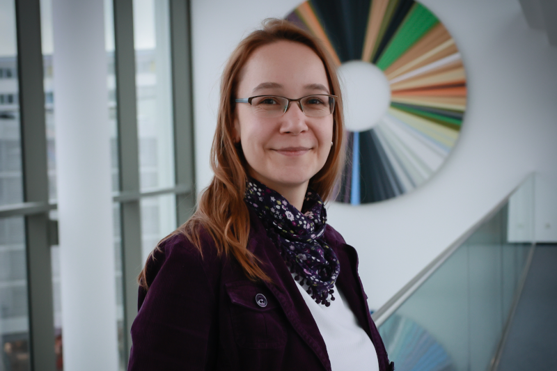 Foto von Anita Wenzel im eins-Gebäude