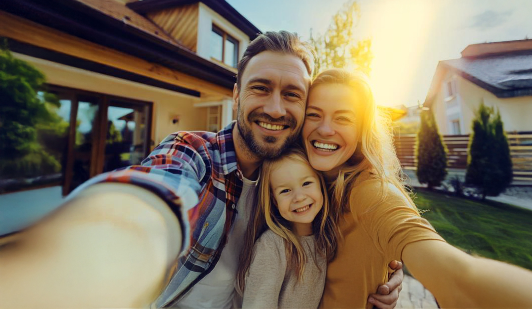Familie und Wärmepumpe 