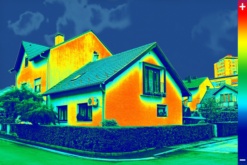 Wärmeansicht eines Hauses