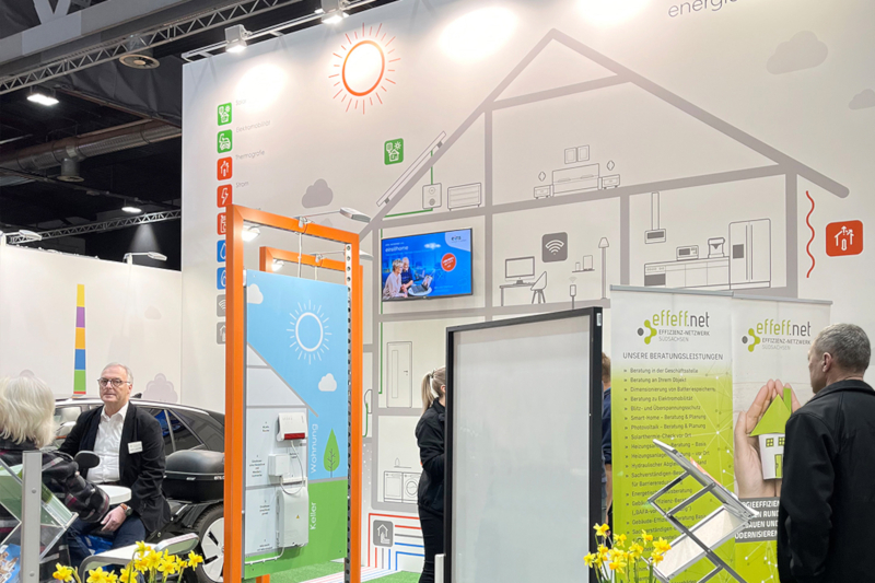 Stand der eins auf der Baumesse in Chemnitz